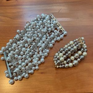 Two pearl look bracelets
